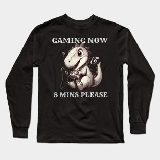 Funny Dinosaur Dragon Dad Video Game Long Sleeve T-Shirt